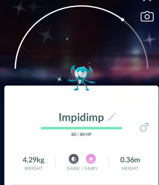 Pokemon Shiny Impidimp - Bähmon - Grimalin POKEMON GO