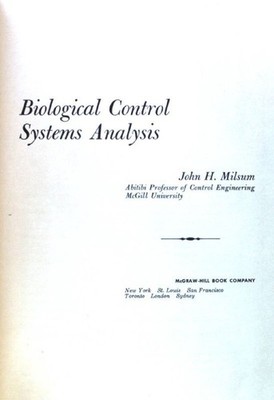 Biological Control Systems Analysis; McGraw-Hill Electronic Science Series; Mils
