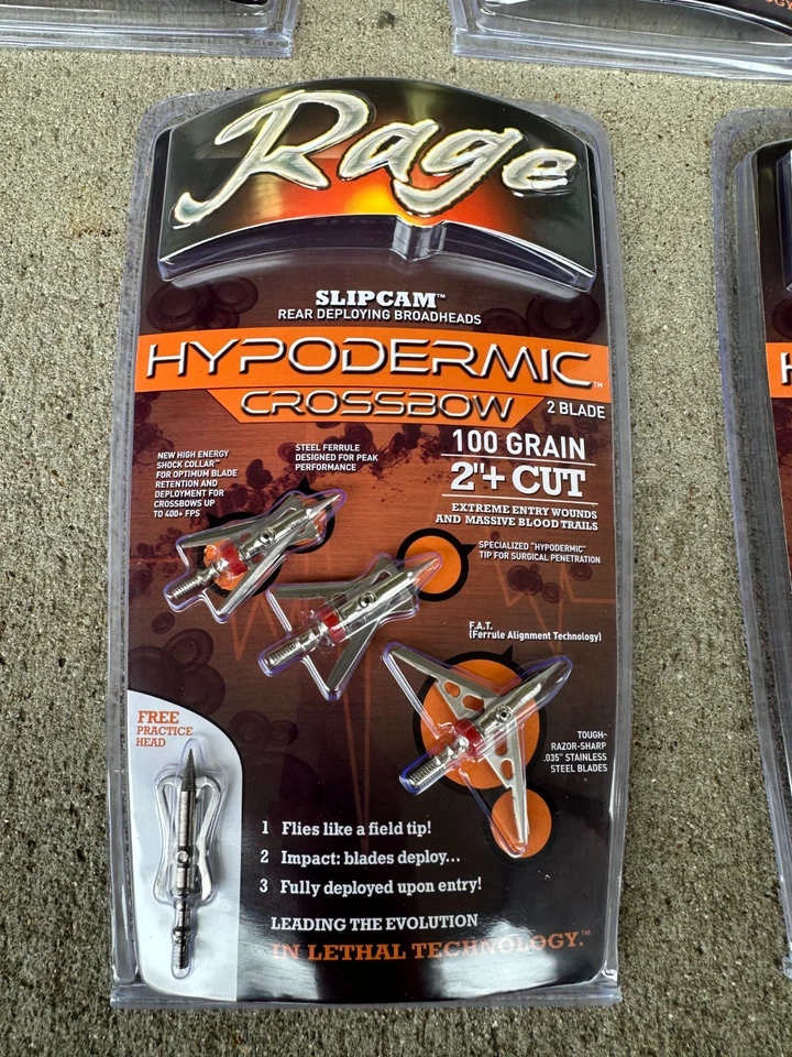 5 件装 Rage 弩皮下机械宽头 100 粒带练习点 — 第 2/3 张图片