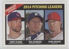 2015 Topps Heritage League Leaders Corey Kluber Max Scherzer Jered Weaver 0d2