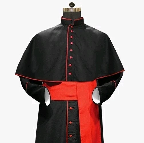 Roupão de clero adulto igreja romana batina com cinto vermelho personalizado - Imagem 2 de 4