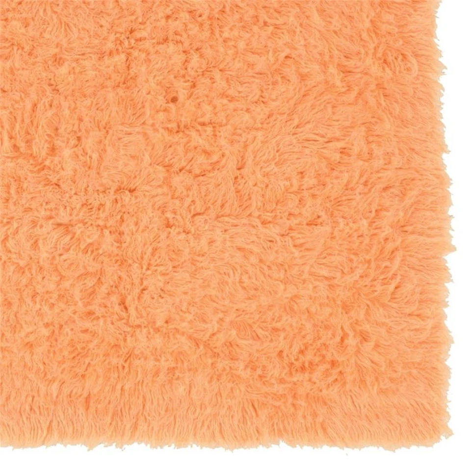 Linon Nueva Alfombra Flokati Tejida a Mano Lana 3'6"x4'6" en Naranja Sherbet Foto 4 de 4