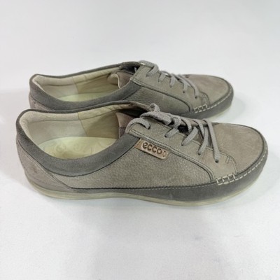 Ecco Shoes Womens Size 39 Gray Leather Low Top Comfort Lace Up Casual Walking
