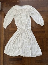 Vintage CHRISTIAN DIOR Ivory Nightgown Lace Victorian Granny Gown Size Small