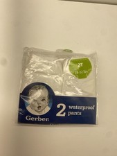 Gerber Waterproof Pants Diaper Covers, 2-Pack, White, Size 2T