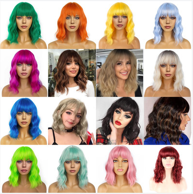 New Wigs Festival COS Wig Water Ripple Short Curly Wigs Full Hairpiece toupee