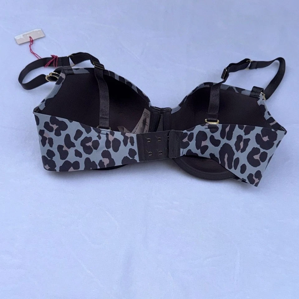 Stella McCartney Smooth Underwire Balconette Bra Leopard Print 34DD - Image 3 of 4