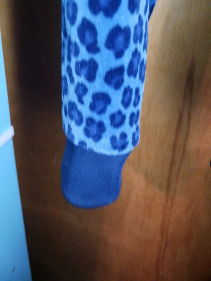 Vintage Y2K Juicy Couture Velour Leopard Tracksuit Hoodie Blue LARGE - Image 4 of 4