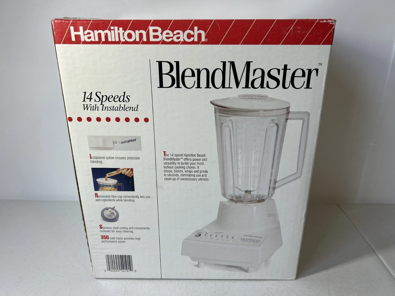 NEW Hamilton Beach 54101 Blendmaster 14 Speed Blender Mixer W/ Instablend White