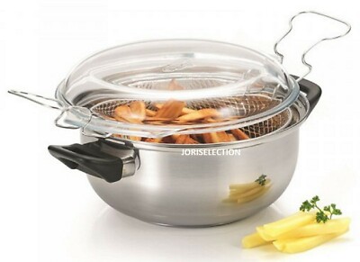 Baumalu Fritteuse Edelstahl Durchmesser 26 cm + Glasdeckel 