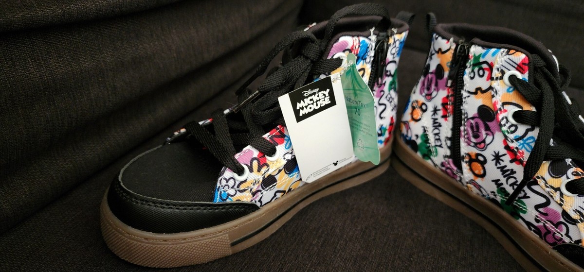Disney Brand Rare Mickey Mouse High Tops Shoes Size 13 Kids