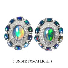 925 Sterling Silber Ohrringe Oval Schwarz Opal 8x6mm Natürlich Edelstein Jewelry