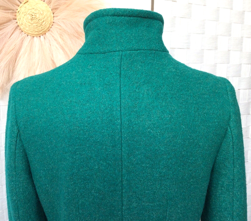 Lands' End Drake Boucle Yarn Wool Green Lined Button Down Blazer Jacket Size 8P - Picture 10 of 16