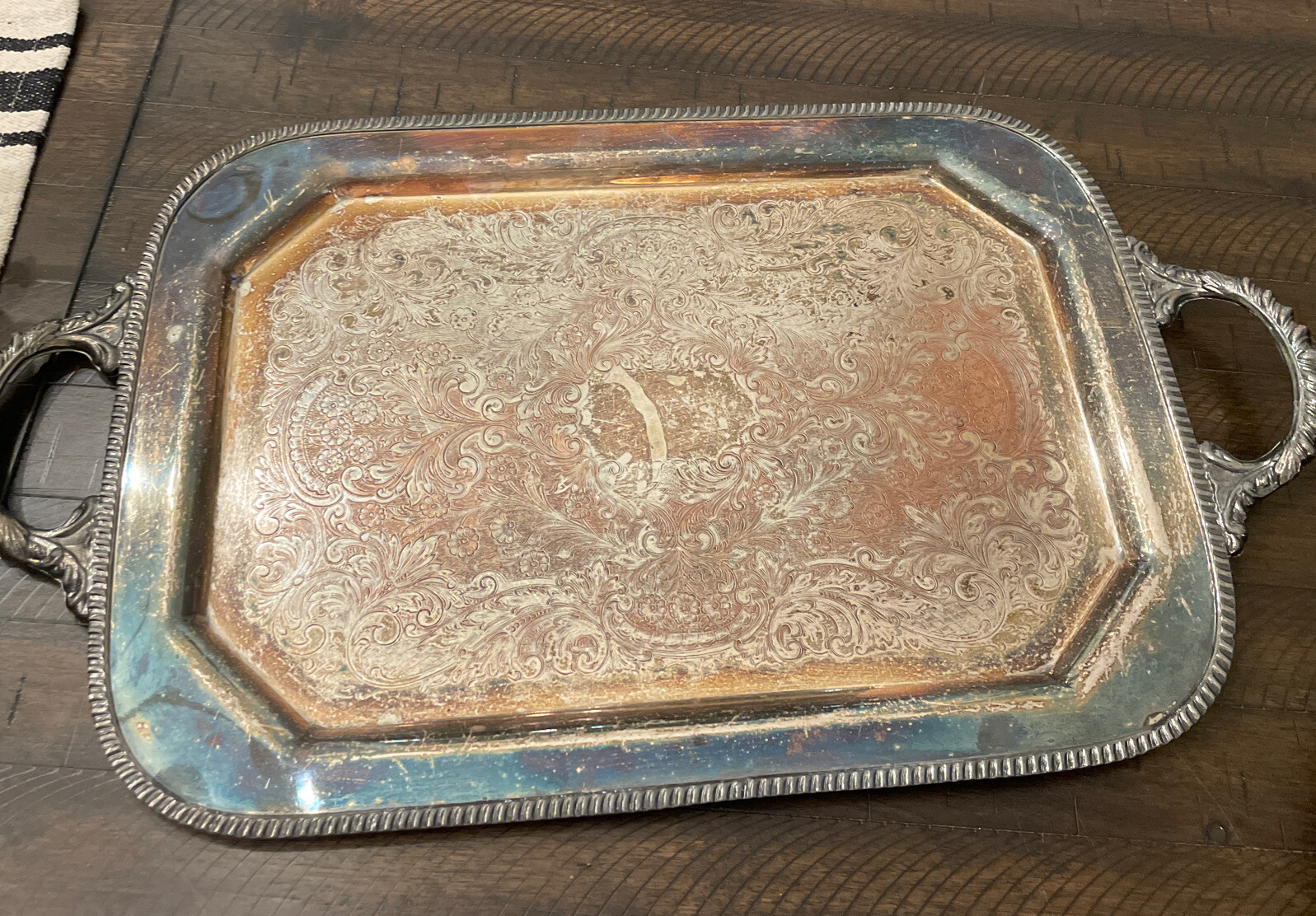 VINTAGE GLASTONBURY SILVER PLATE PLATTER Serving TRAY 804 Creamer
