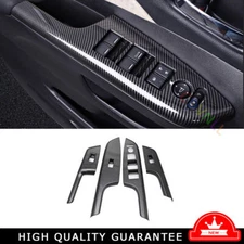 Window Lift Panel Switch Cover Trim 4* For Honda CRV CR-V 2012-2016 Carbon Fiber
