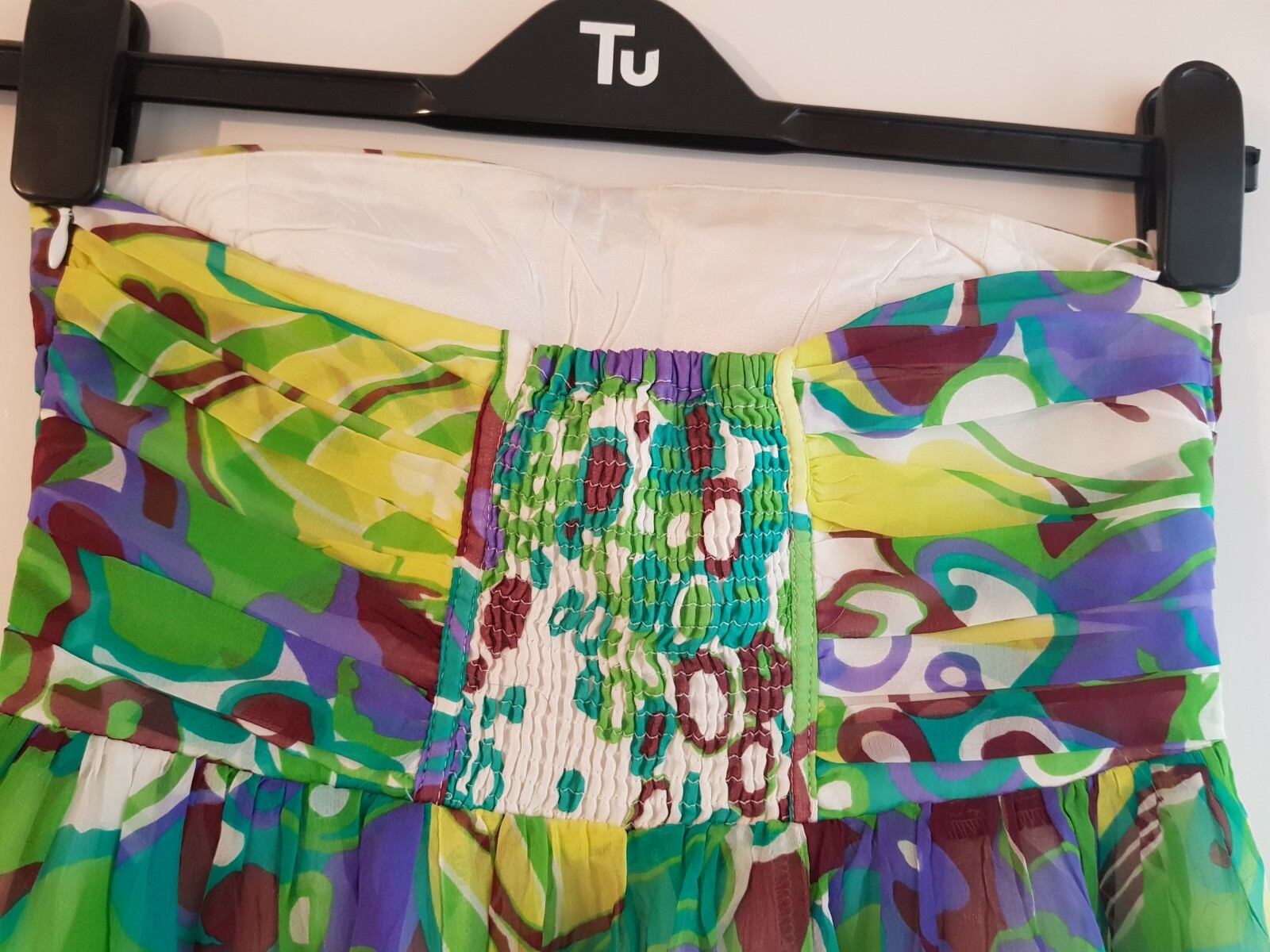 Zara Basic size S small, strapless green bandeau … - image 6