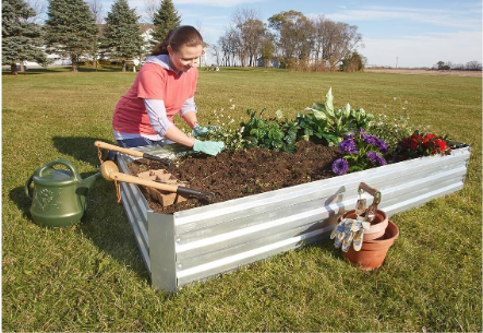 Large Raised Garden Bed Galvanized Steel Planter Box Veggies Herbs Large Raised Garden Bed Galvanized Steel Planter Box Veggies Herbs
