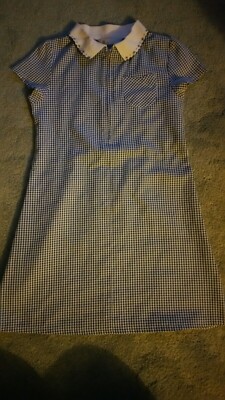 dark blue gingham school dress