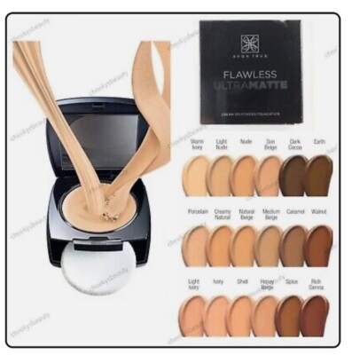 AVON True Mattifying Cream to Powder Foundation Compact ~ Caramel