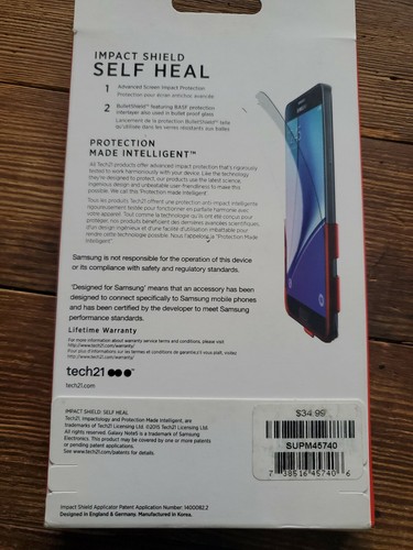 Tech21 Samsung Galaxy Note 5 Impact Shield Self Heal Screen Protector - Picture 3 of 3