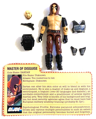 VINTAGE 1980'S G.I. JOE ZARTAN 100% COMPLETE ORIG FILE CARD EXCELLENT CONDITION