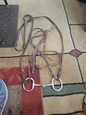 Western Horse Snaffle Bit Bridle w  Reins Estate Farm Unbranded Clean