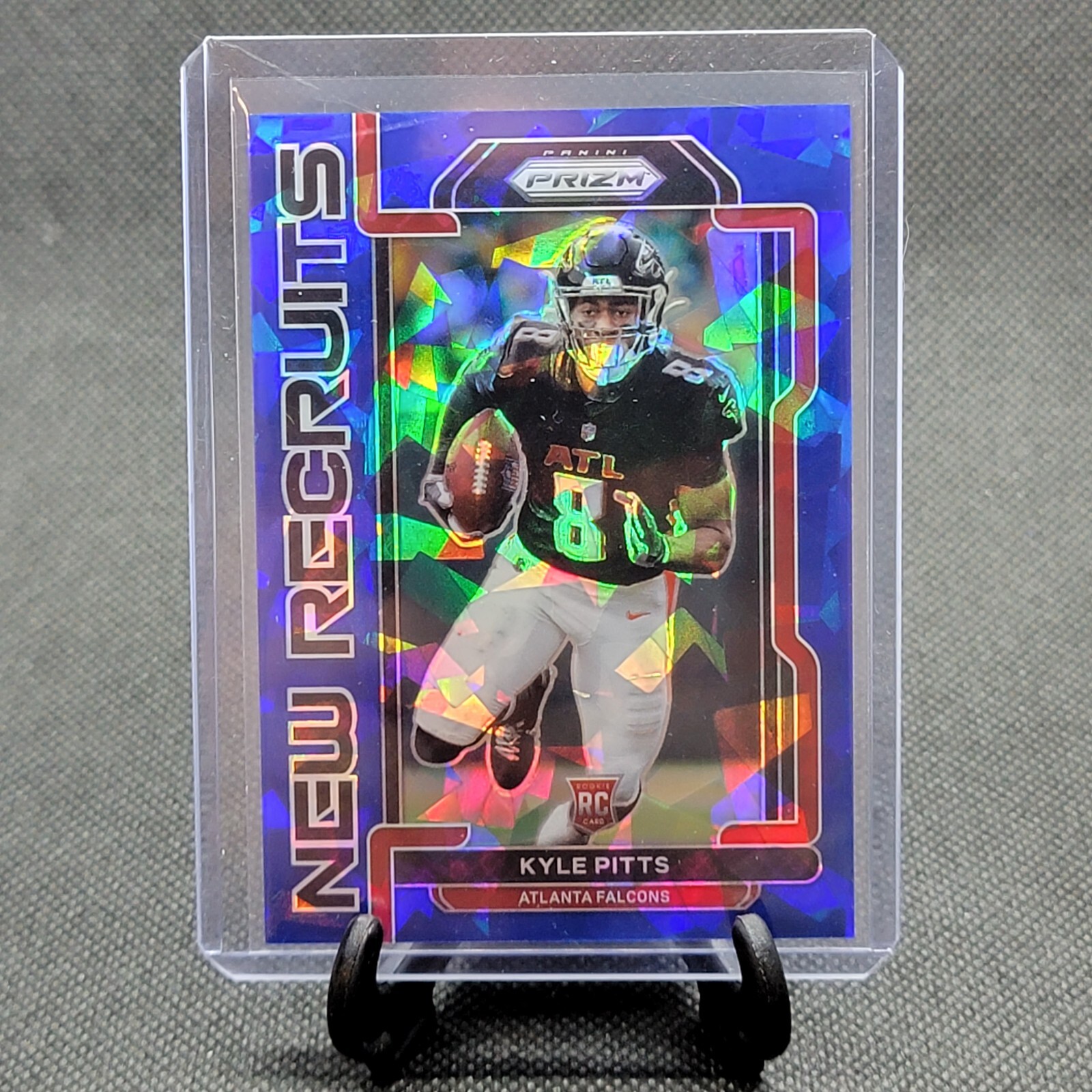 2021 Prizm KYLE PITTS New Recruits BLUE CRACKED ICE PRIZM SP Rookie #/99 Falcons