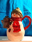 Vintage Hallmark Mitford Snowman Ceramic Teapot Jan Karon 8" Great Condition!