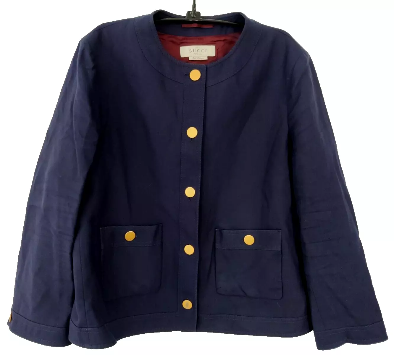 Gucci uniforme veste blazer cache bleu marine boutons dorés poches 46 48 M L