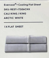 Rest Evercool Flat Sheet Cool White King/Cali King for Hot Sleeper & Night Sweat