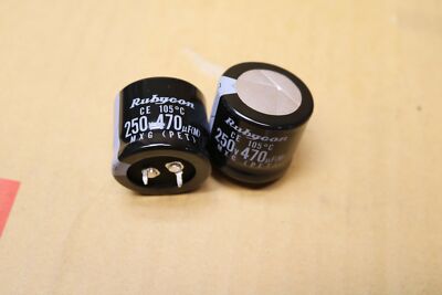 2x Pack Rubycon Snap In Capacitor 250V 470uF MXG (PET) 30mm x 26mm JAPAN
