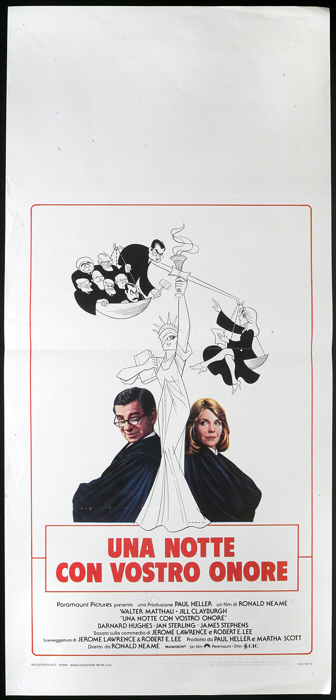Locandina originale film Una notte con vostro onore (1981) - Regia di Ronald Neame