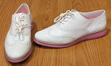 Women's Cole Haan Original Grand Wingtip Oxford White Pink W26720 - 8.5B