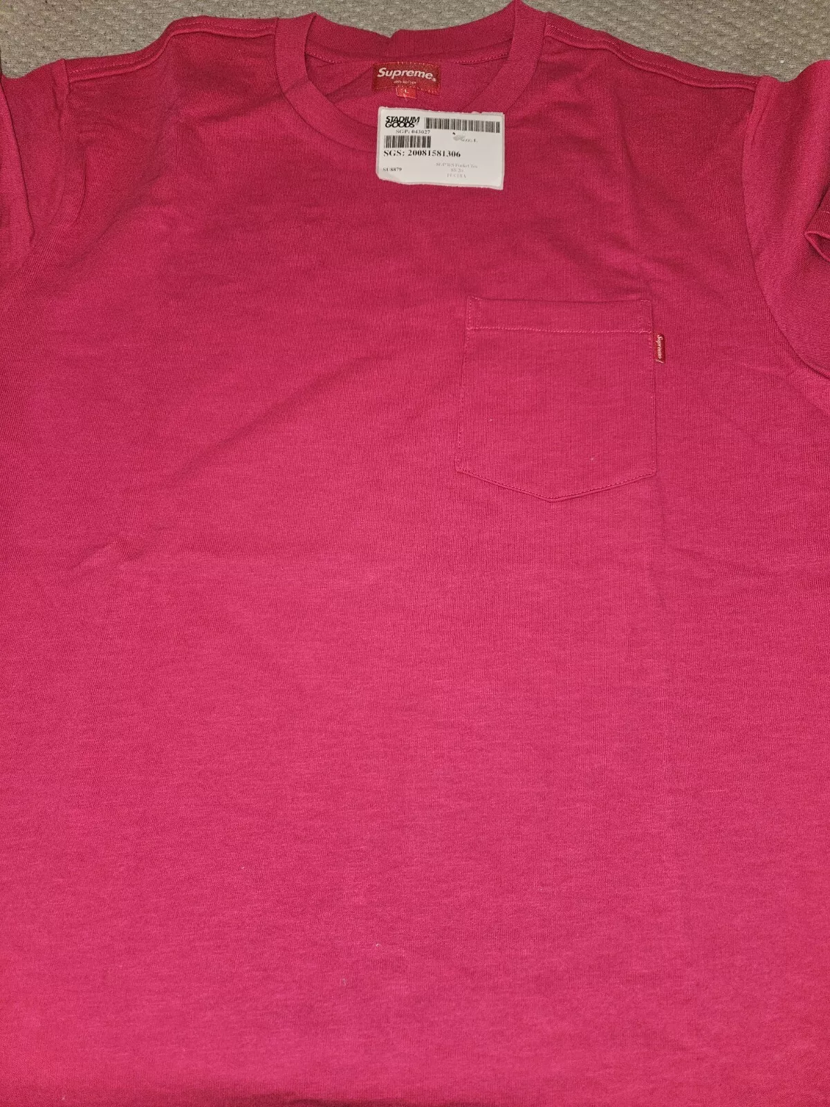 T shirt de poche premium Supreme New York Fuschia taille L SS20 S/S '20 