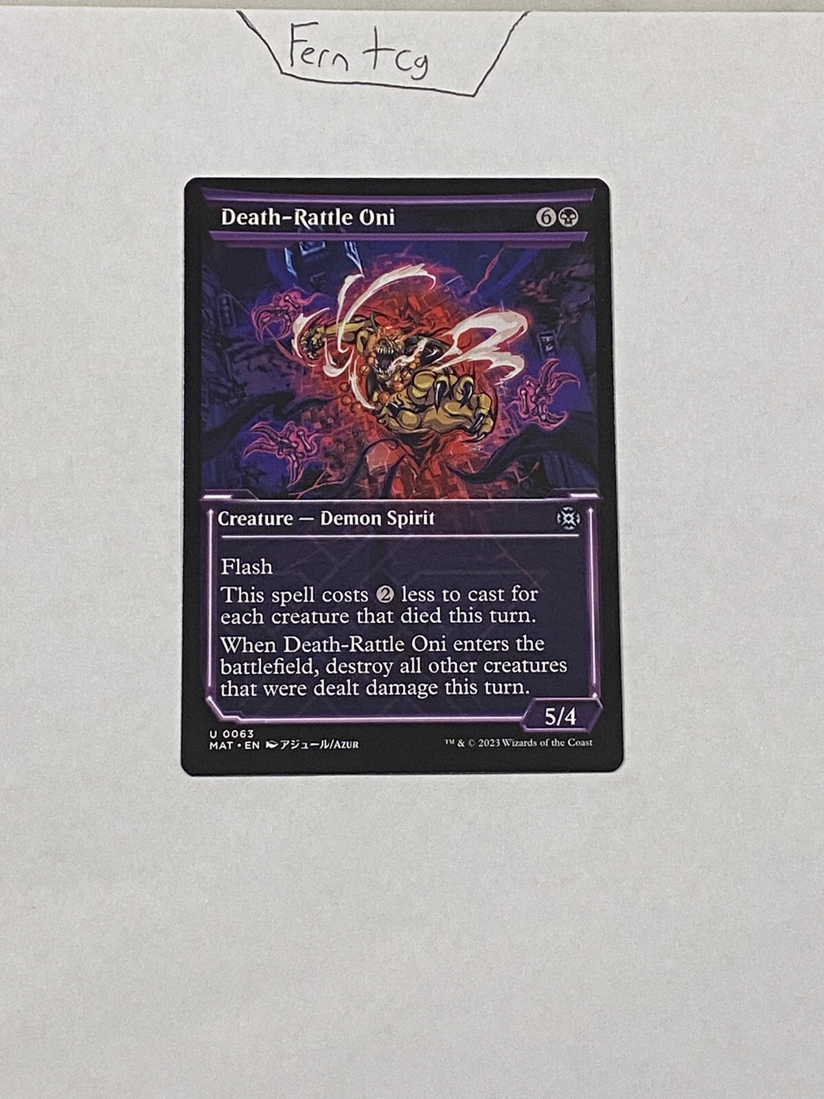 Magic DeathRattle Oni Showcase NM MotM Aftermath Ships Same