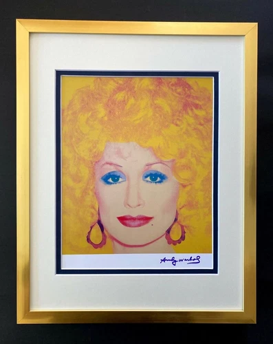 Andy Warhol Dolly Parton Signed Iconic Print Framed Vintage Vintage vintage concert t-shirt, vintage, single stitch, B+ condition
