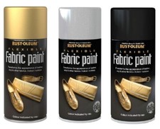 Flexible Fabric Spray Paint Black Gold Silver 150ml Toy Safe Interior Exterior