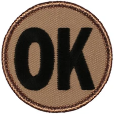 "OK" Patrol Patch - 2" Round Embroidered Patch