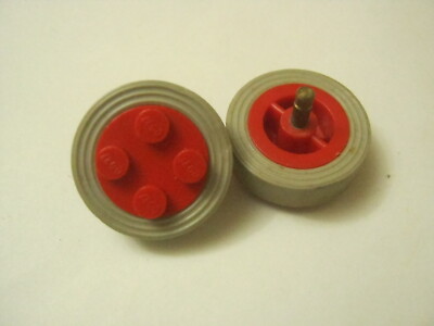 Lego Lot Of Red Wheels, Studs, Axle, White Tire, 7039, 132old