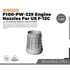 SSMODEL SS848865 1/48 Model Upgrade Parts F100-PW-229 Engine Nozzles For US F15C