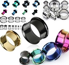 1x Double Flare Flesh Tunnel Steel Titanium Anodised Ear Plug Expander Stretcher