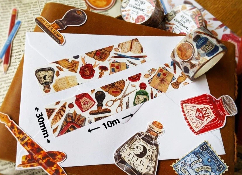 Escritorio antiguo washi tape 30mm x 10m Foto 3 de 4