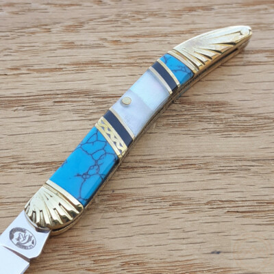 Frost Cutlery Toothpick Folding Knife Stainless Blade Turquoise