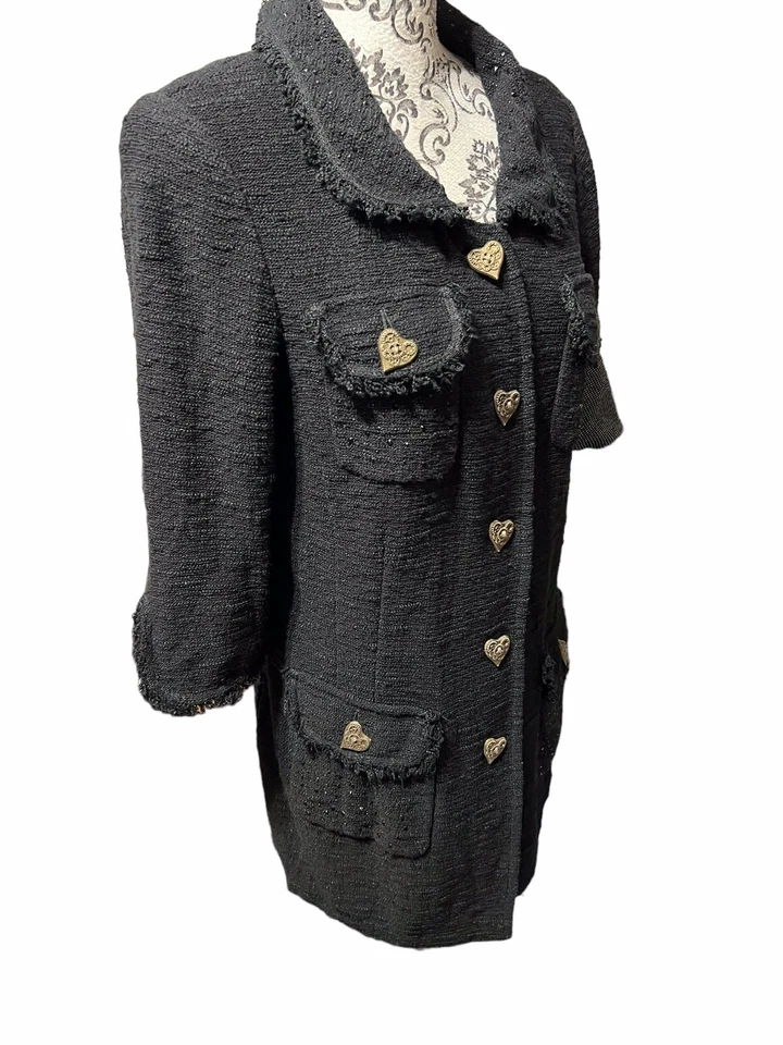 STIZZOLI Talla IT 44/ EE. UU. Cárdigan manga 3/4 textura mediana hecho en Italia Foto 4 de 4