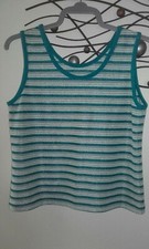 Womens stripy Sleeveless Tops T-Shirt Ladies summer blouse Vest