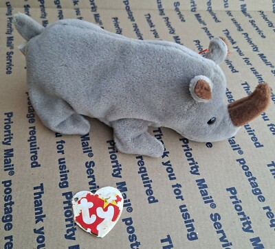 Vintage Ty Spike The Rhino Beanie Baby Collectible with Rare
