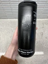 Starbucks Black Storefront First Store Pike Place Stainless Steel Tumbler 12 oz