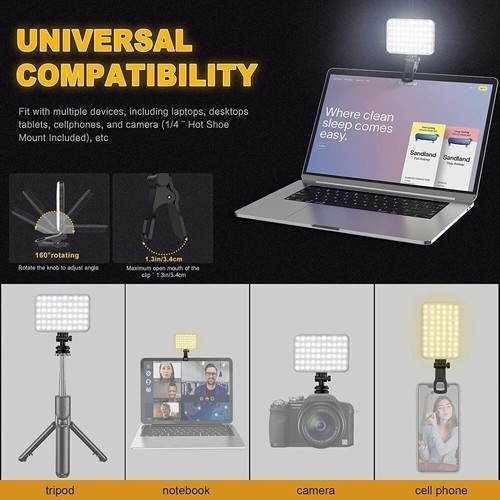 Portable 120 LED Mobile Phone Selfie Fill Light Dimmable 2500K-9000K Video Light - Picture 2 of 14