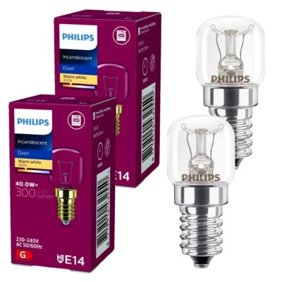 CALIKO 2x Philips Oven Lamp 40W E14 SES Bulb – Fits Bosch, Neff, AEG, Hotpoint Cookers