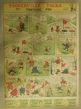 Toonerville Folks by Fontaine Fox from 8/1/1937 Tabloid Size Color Page